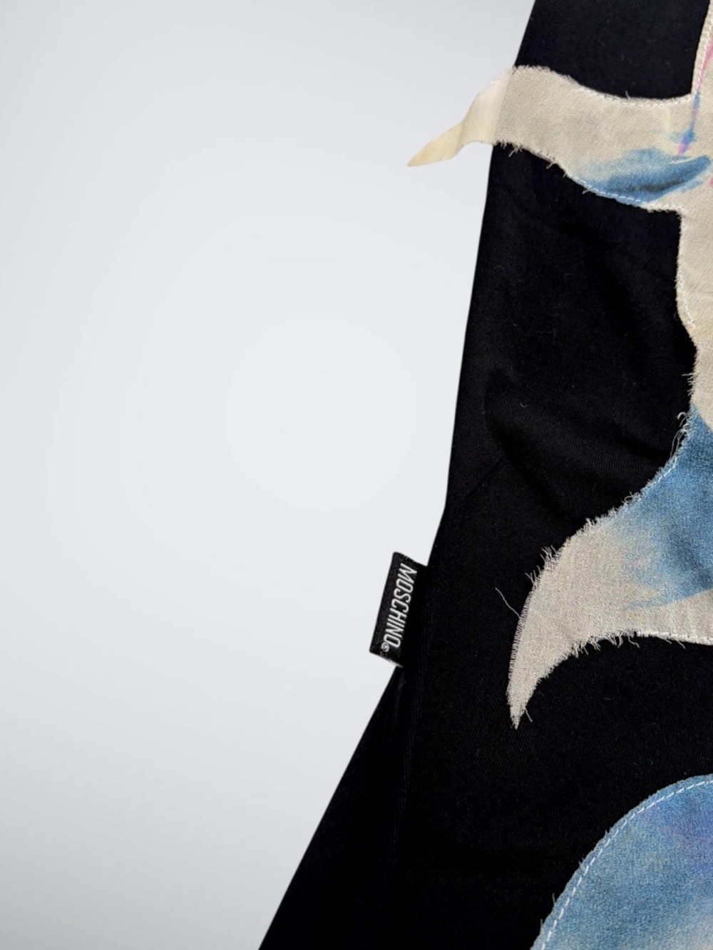 RARE Archival Vintage Moschino Betta Fish Graphic Top Distressed Mesh Overlay Y2 - Picture 8 of 13